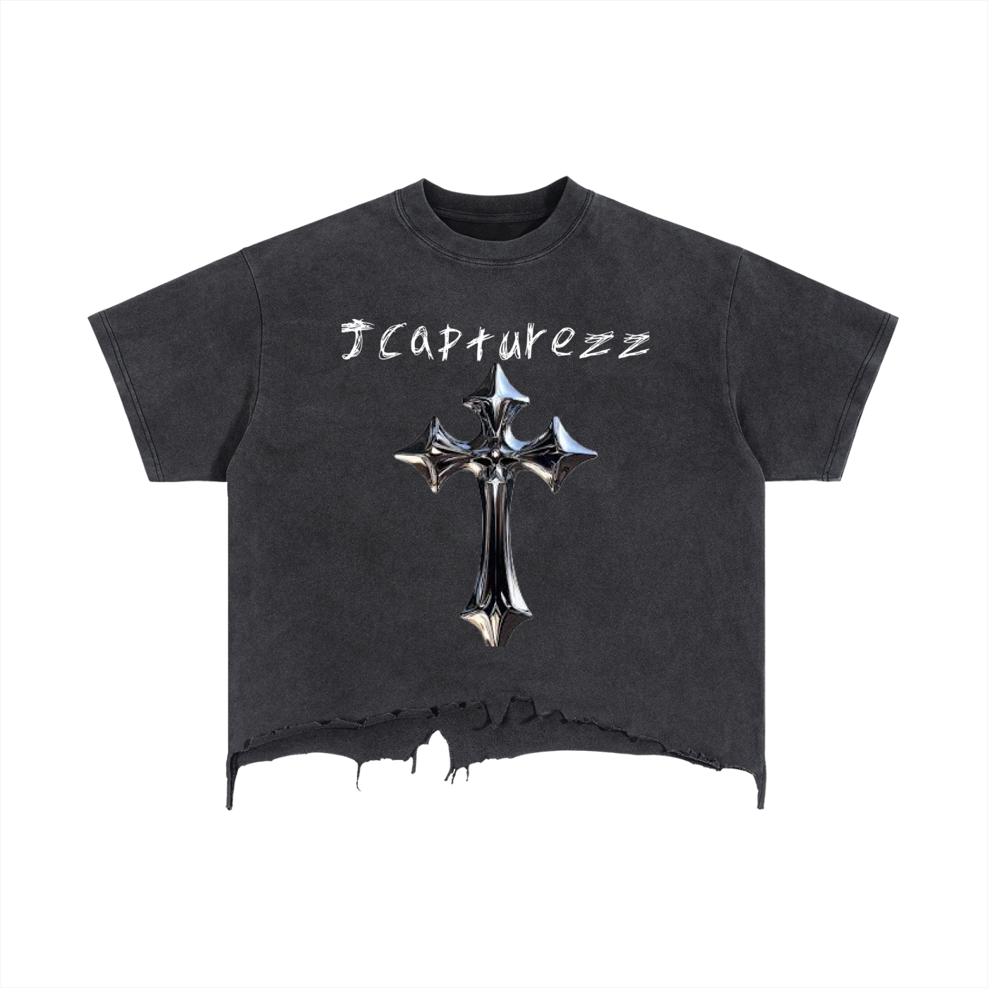 Vintage Wash Boxy Distressed Hem T-Shirt